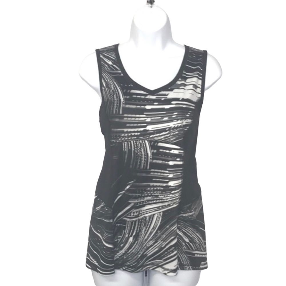 TEK GEAR Black & White Athletic Activewear Tank Top